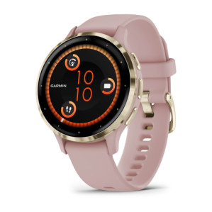 Умные часы Garmin Venu 3S 41mm Advanced GPS Smartwatch Pink Dawn Gold с розовым ремешком